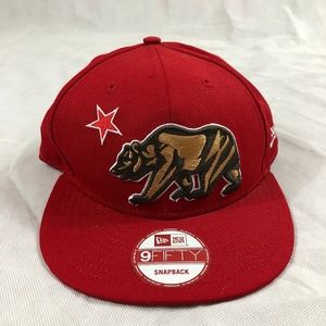 New Era California Republic Red Snapback Hat